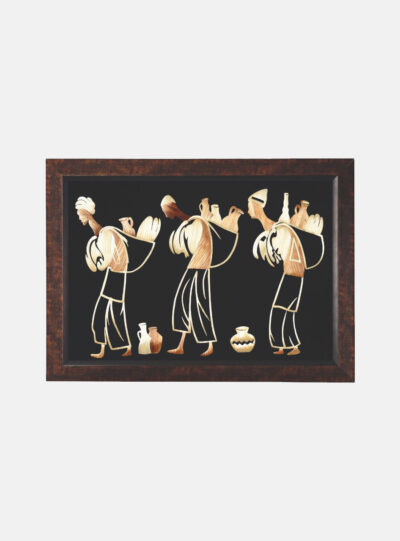 Marquetry panel of porters of the port (With Frame)