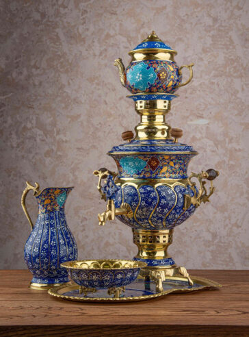 Brass decorative charcoal samovar service ,hand painted