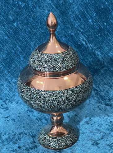 Turquoise inlaying pedestal candy dish