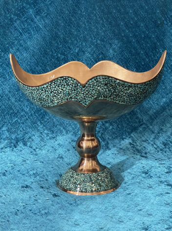 Kashkul design turquoise Inlaying Pedestal bowl