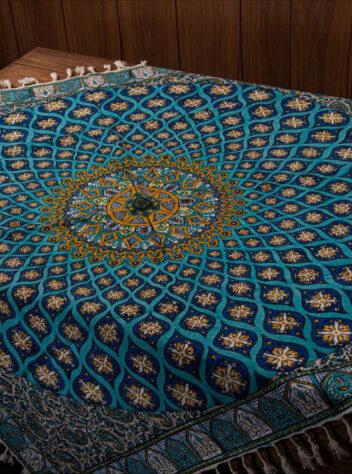 Kalamkar tablecloth of the dome design of Sheikh Lotfollah