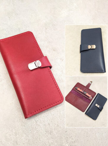 Natural leather buckle wallet