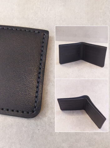 Belt with buckle wallet and card holder made of natural leather