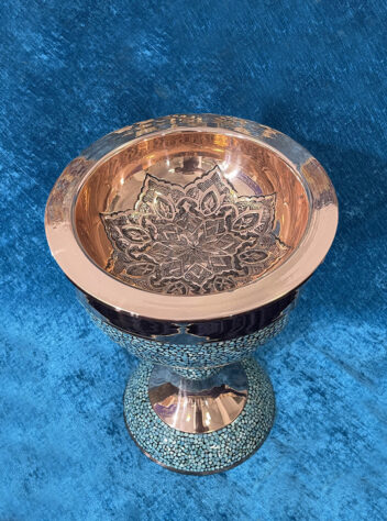 Turquoise inlaying pedestal candy bowl