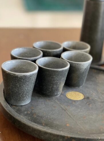 Serpentine stone shot glass